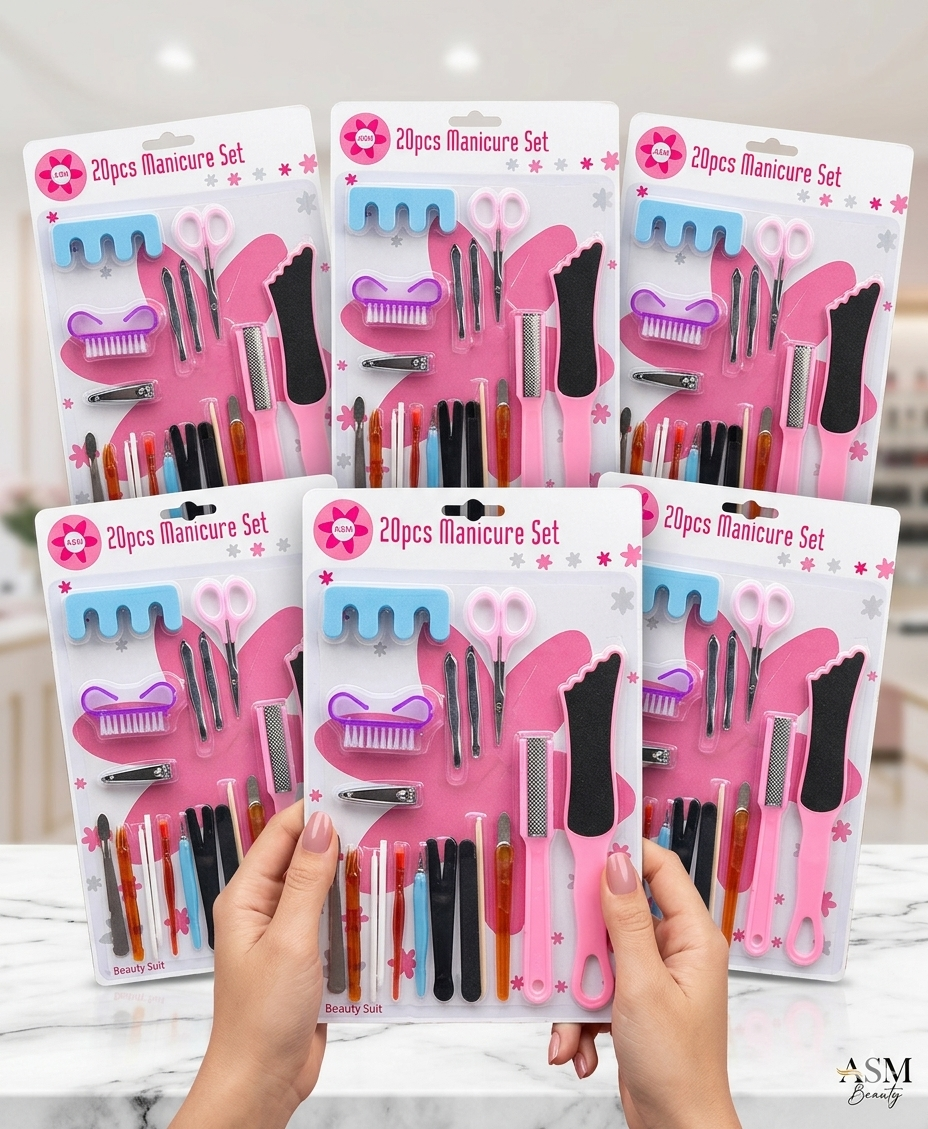 20PCS Manicure & Pedicure Set – Nail Care Kit with Clippers, Files & Tools