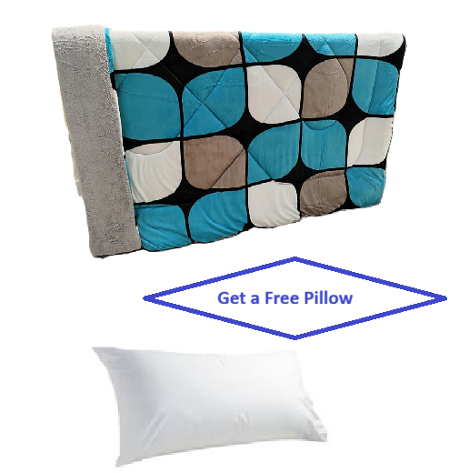 Premium TC Woolen Duvet With Free Pillow- Super Warm & Breathable - Hypoallergenic - 4-Season Comfort - White - 5x6 / 6x6