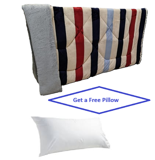 Premium TC Woolen Duvet With Free Pillow- Super Warm & Breathable - Hypoallergenic - 4-Season Comfort - White - 5x6 / 6x6