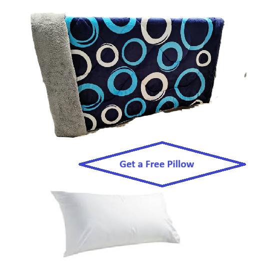 Premium TC Woolen Duvet With Free Pillow- Super Warm & Breathable - Hypoallergenic - 4-Season Comfort - White - 5x6 / 6x6