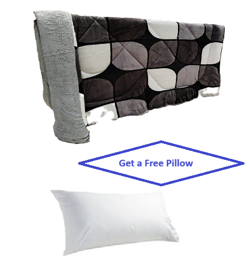 Premium TC Woolen Duvet With Free Pillow- Super Warm & Breathable - Hypoallergenic - 4-Season Comfort - White - 5x6 / 6x6