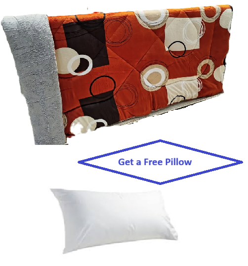 Premium TC Woolen Duvet With Free Pillow- Super Warm & Breathable - Hypoallergenic - 4-Season Comfort - White - 5x6 / 6x6