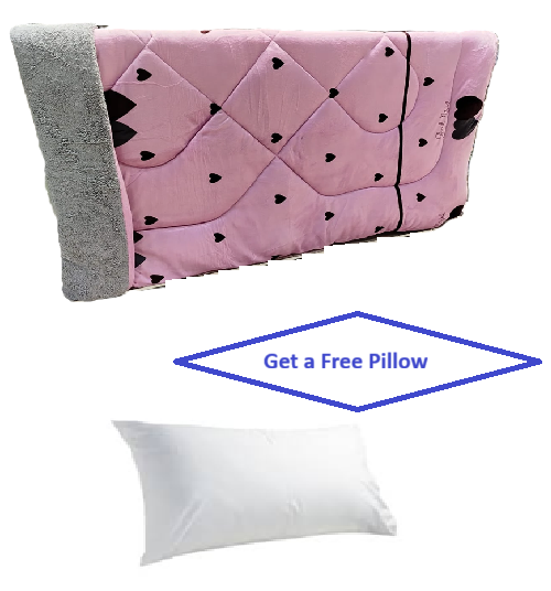 Premium TC Woolen Duvet With Free Pillow- Super Warm & Breathable - Hypoallergenic - 4-Season Comfort - White - 5x6 / 6x6