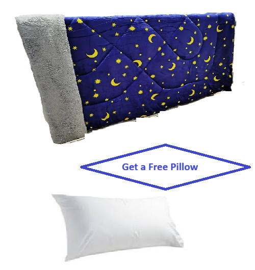 Premium TC Woolen Duvet With Free Pillow- Super Warm & Breathable - Hypoallergenic - 4-Season Comfort - White - 5x6 / 6x6