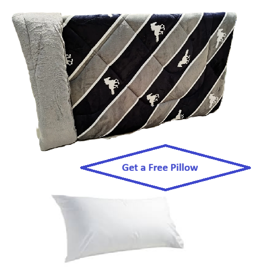 Premium TC Woolen Duvet With Free Pillow- Super Warm & Breathable - Hypoallergenic - 4-Season Comfort - White - 5x6 / 6x6