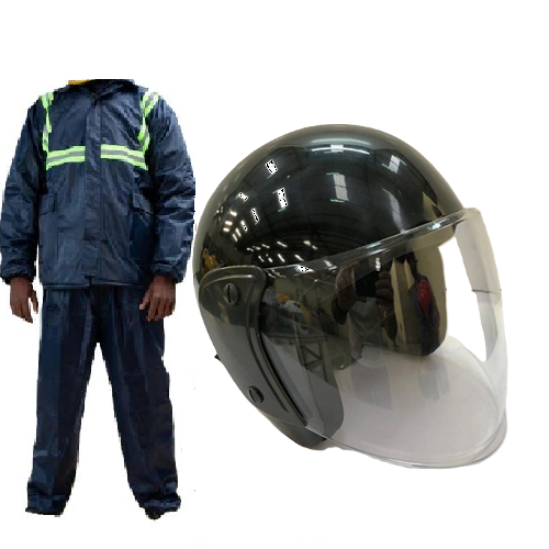 Waterproof Motorcycle Rider Suit - 2-Piece Jacket & Trouser Set - Reflective Safety Strips- Navy Blue Unique Motorcycle Rider's suit