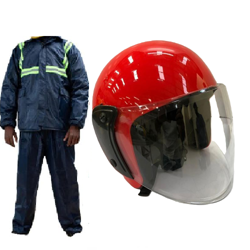 Waterproof Motorcycle Rider Suit - 2-Piece Jacket & Trouser Set - Reflective Safety Strips- Navy Blue Unique Motorcycle Rider's suit