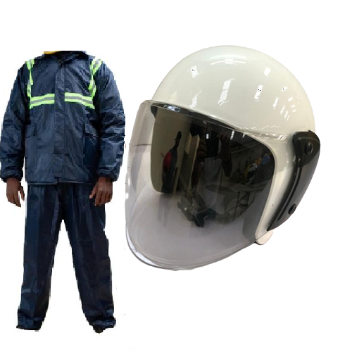 Waterproof Motorcycle Rider Suit - 2-Piece Jacket & Trouser Set - Reflective Safety Strips- Navy Blue Unique Motorcycle Rider's suit