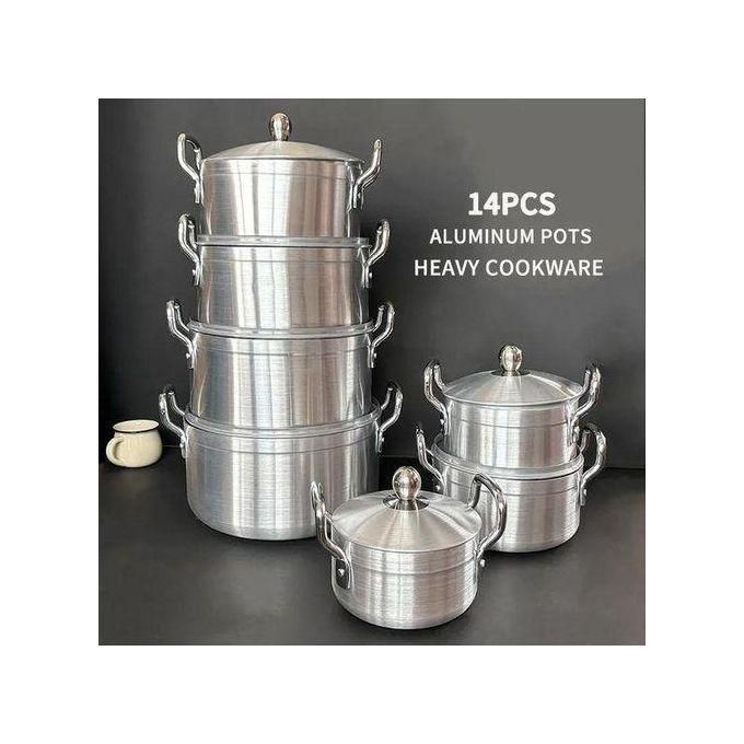 TC 14 Pieces Heavy Aluminum Cooking Pot Sufuria Set ( 16/18/20/22/24/26/28cm)
