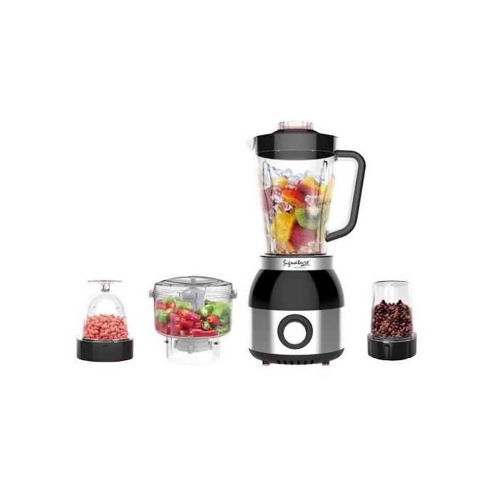 Signature Unbreakable Multifunctional 4 in 1 Blender, ( Blender, Grinder, Chopper & Juicer) 1000Watts, Unbreakable 1.8L Jar. Best for crushing ice, making smoothies, & preparing baby food.