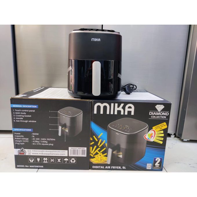 Mika Air Fryer Digital 5L. 1500W & Viewing window.