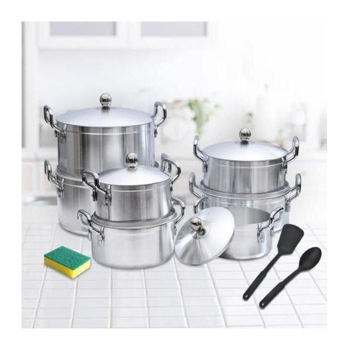 TC 14 Pieces Heavy Aluminum Cooking Pot Sufuria Set ( 16/18/20/22/24/26/28cm) with FREE 2 Plastic Service Spoons and 1
Scotch