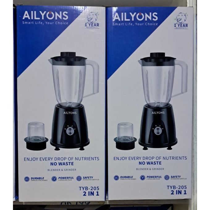 AILYONS  Blender 2 In 1 AILYONS Blender 2 In 1 With Grinder Machines 1.5L With Grinder Machines 1.5L AILYONS TYB-205 1.5L Stainless Steel Blender With Grinder