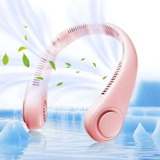 Portable Rechargeable Neck Hanging USB Fan Hanging Neck Fan Bladeless, Portable Hands Free Neck Fan Rechargeable 3 Speeds