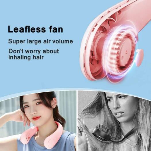 Portable Rechargeable Neck Hanging USB Fan Hanging Neck Fan Bladeless, Portable Hands Free Neck Fan Rechargeable 3 Speeds