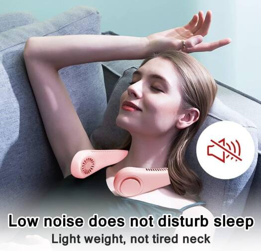 Portable Rechargeable Neck Hanging USB Fan Hanging Neck Fan Bladeless, Portable Hands Free Neck Fan Rechargeable 3 Speeds