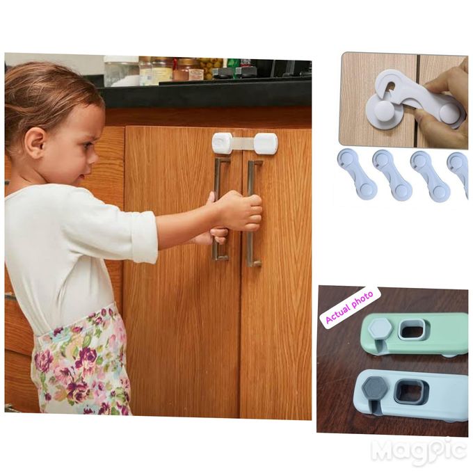 Self-Adhesive Child Proof Safety Locks for Cabinets, Drawers & Refrigerators – Baby Proofing Latches for Kids & Toddlers Adhesive Child safety lock Baby Locks for Cabinets and Drawers, Toilet, Fridge