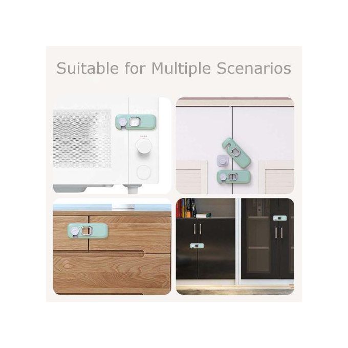 Self-Adhesive Child Proof Safety Locks for Cabinets, Drawers & Refrigerators – Baby Proofing Latches for Kids & Toddlers Adhesive Child safety lock Baby Locks for Cabinets and Drawers, Toilet, Fridge