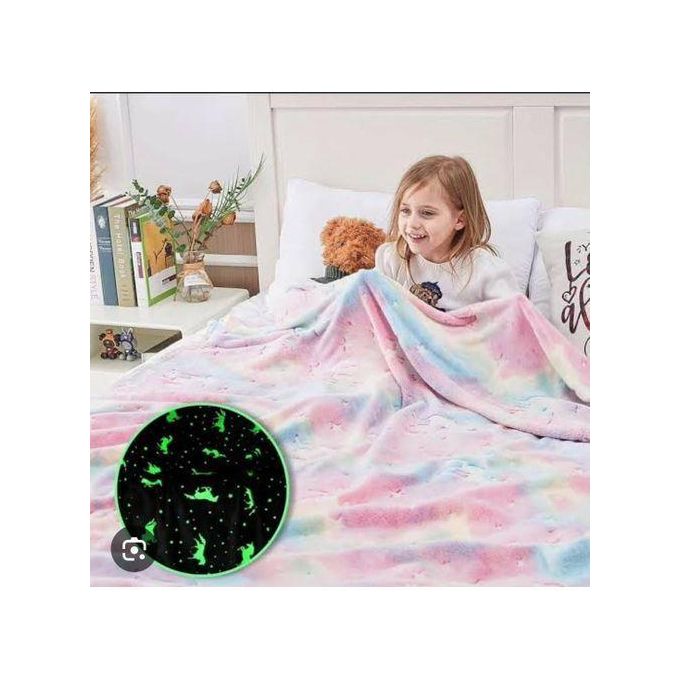 Glow In The Dark Throw Blanket For Kids - Fun, Cozy Fleece Throw Blanket Made From Plush Magic glow in the dark fleece blanket