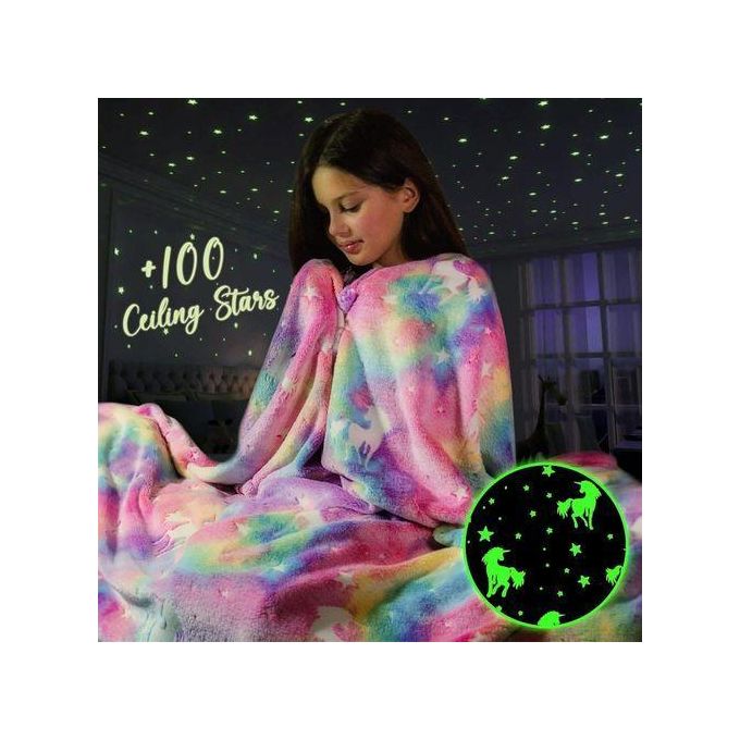 Glow In The Dark Throw Blanket For Kids - Fun, Cozy Fleece Throw Blanket Made From Plush Magic glow in the dark fleece blanket
