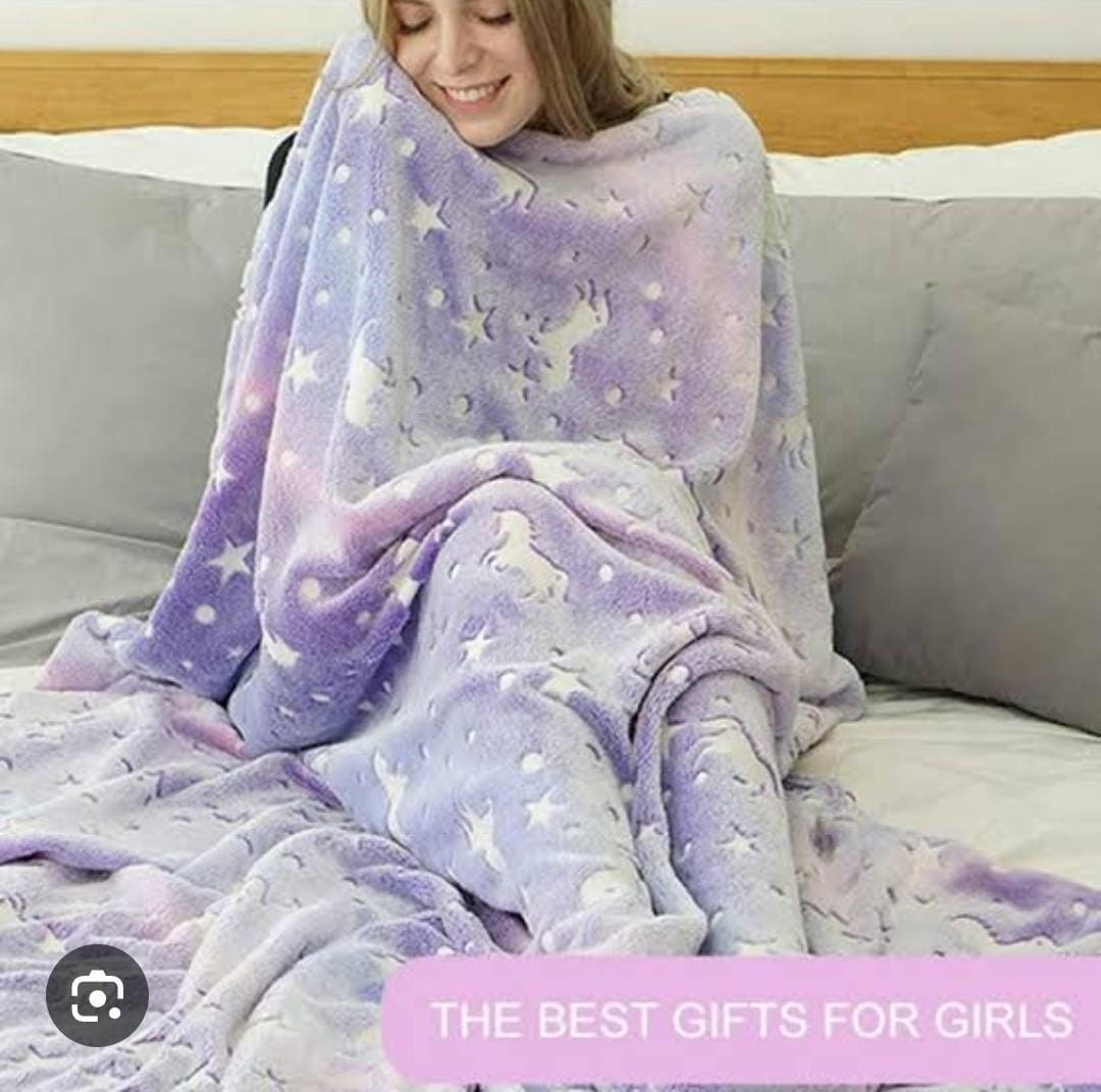 Glow In The Dark Throw Blanket For Kids - Fun, Cozy Fleece Throw Blanket Made From Plush Magic glow in the dark fleece blanket