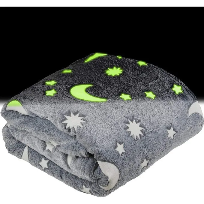 Glow In The Dark Throw Blanket For Kids - Fun, Cozy Fleece Throw Blanket Made From Plush Magic glow in the dark fleece blanket