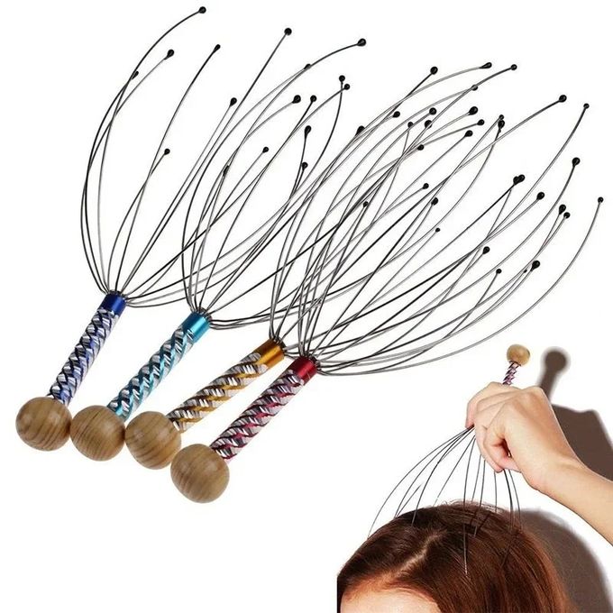 Octopus Head Massager Scalp Relaxation Massager Metal Head Massager Instrument Octopus Scalp Massager