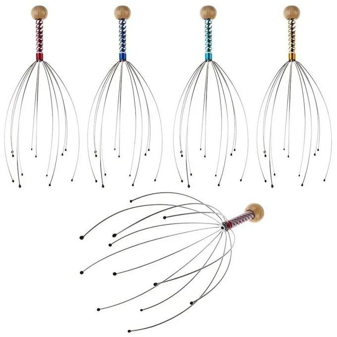 Octopus Head Massager Scalp Relaxation Massager Metal Head Massager Instrument Octopus Scalp Massager