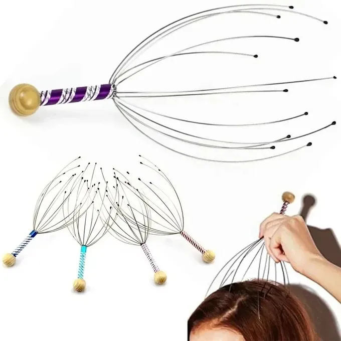 Octopus Head Massager Scalp Relaxation Massager Metal Head Massager Instrument Octopus Scalp Massager