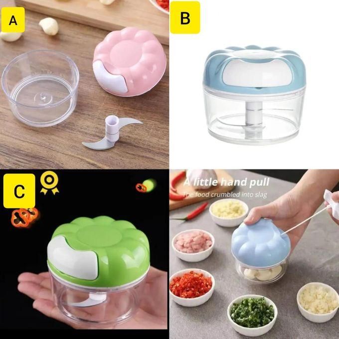 Garlic Pull Grinder/Chopper Kitchen Multifunction Manual Food Processor Vegetable Chopper Meat Grinder, Portable Hand Pull String Garlic Mincer Onion Cutter for Veggies, Ginger, Fruits, Nuts, Herbs