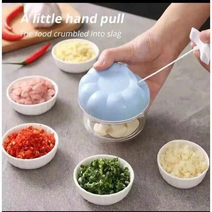 Garlic Pull Grinder/Chopper Kitchen Multifunction Manual Food Processor Vegetable Chopper Meat Grinder, Portable Hand Pull String Garlic Mincer Onion Cutter for Veggies, Ginger, Fruits, Nuts, Herbs