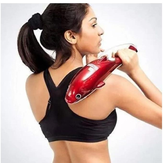 Dolphin Fish Handheld Massager Machine with Vibration, Magnetic, Far Infrared Therapy to Aid in Pain and Stress Relief For Men and Women