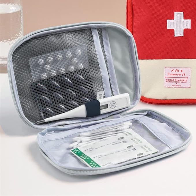 Empty First Aid Bag Mini Portable Medical Bag First Aid Pouch for Car Cycling Marathon Running Outdoor Camping Hiking Travel Emergency Mini First Aid Kit Portable First Aid Kit Pouch