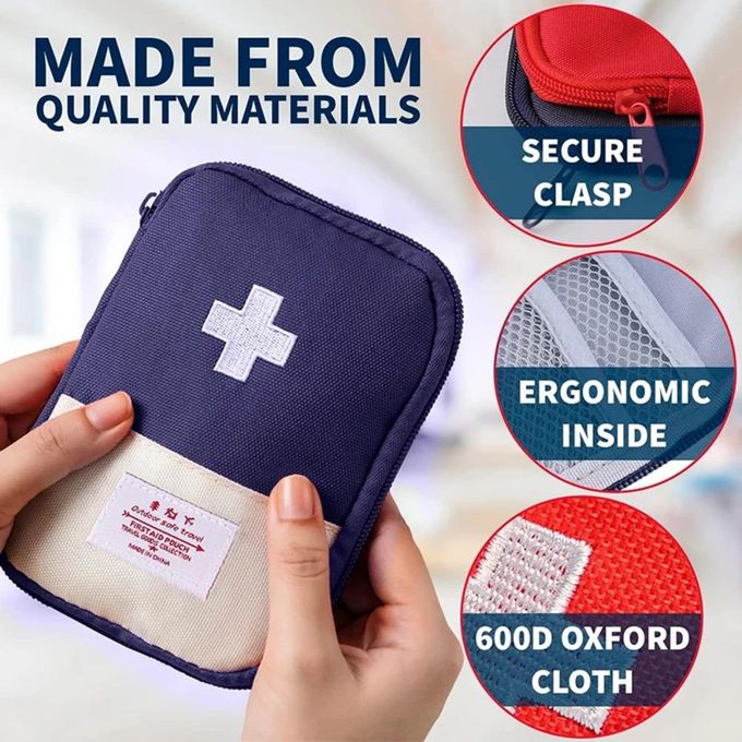 Empty First Aid Bag Mini Portable Medical Bag First Aid Pouch for Car Cycling Marathon Running Outdoor Camping Hiking Travel Emergency Mini First Aid Kit Portable First Aid Kit Pouch
