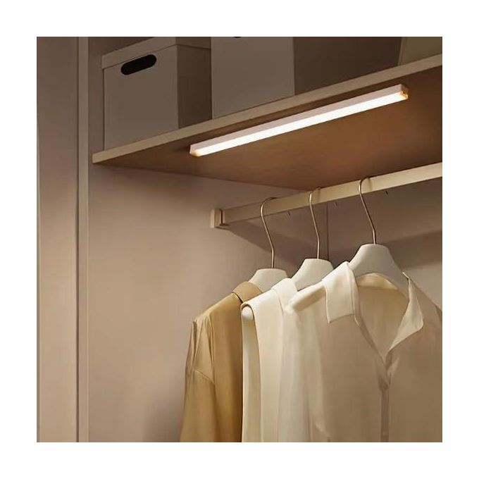 Magnetic Night Light Smart Motion Sensor Rechargeable LED Closet Lamp Wireless Under Cabinet Light Stick Touch Control Portable Bedroom Wardrobe Kitchen Stairway Lighting Energy Saving