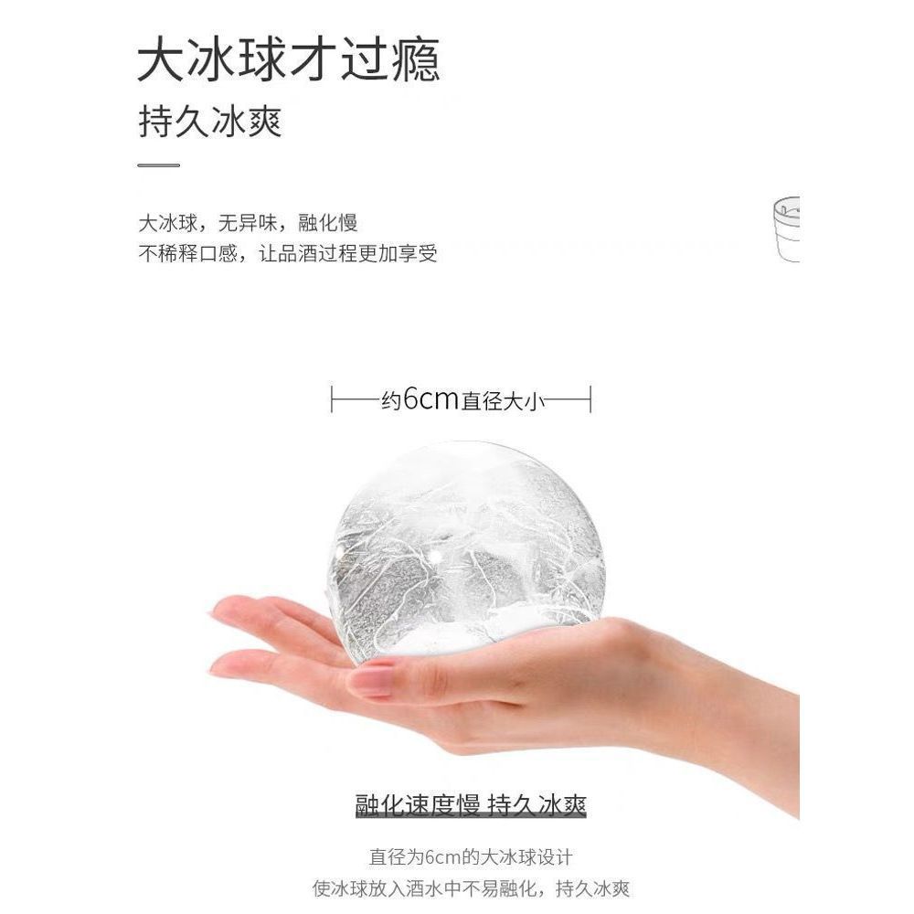 1pc 6cm Large Ice Ball Maker Silicone Mold Stackable Ice Cube Tray For Whiskey Cocktail Reusable Round Ice Sphere Mould