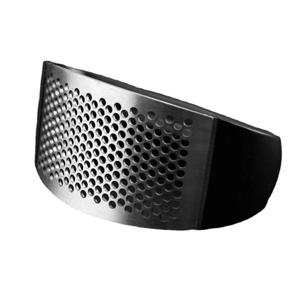 Stainless steel manual garlic press, ring-shaped large-area garlic press, garlic crusher, household kitchen tool for garlic smashing