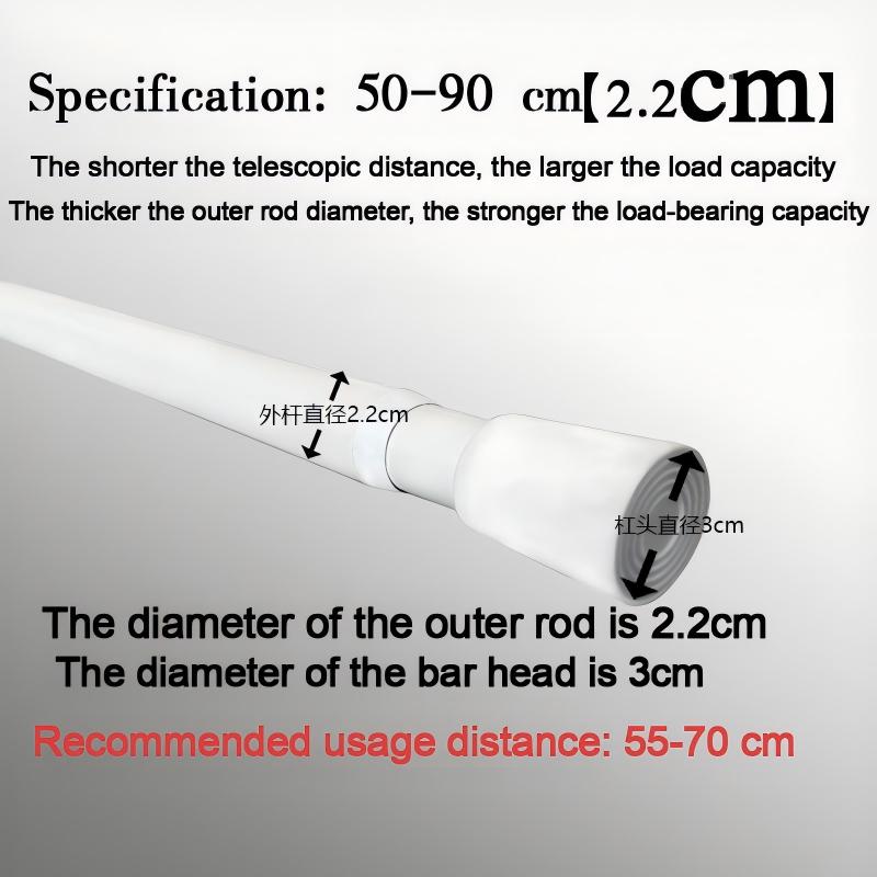 Telescopic rod, thick rod, door curtain rod, curtain rod, kitchen partition rod, wardrobe shower curtain rod, clothesline and clothes hanger rod, multi-purpose
