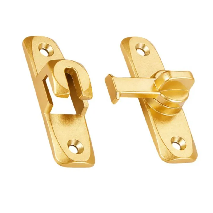 Translation door lock, no-drill, thickened, surface-mounted bolt latch, aluminum alloy sliding door lock catch, bathroom door latch buckle(Complimentary nails)