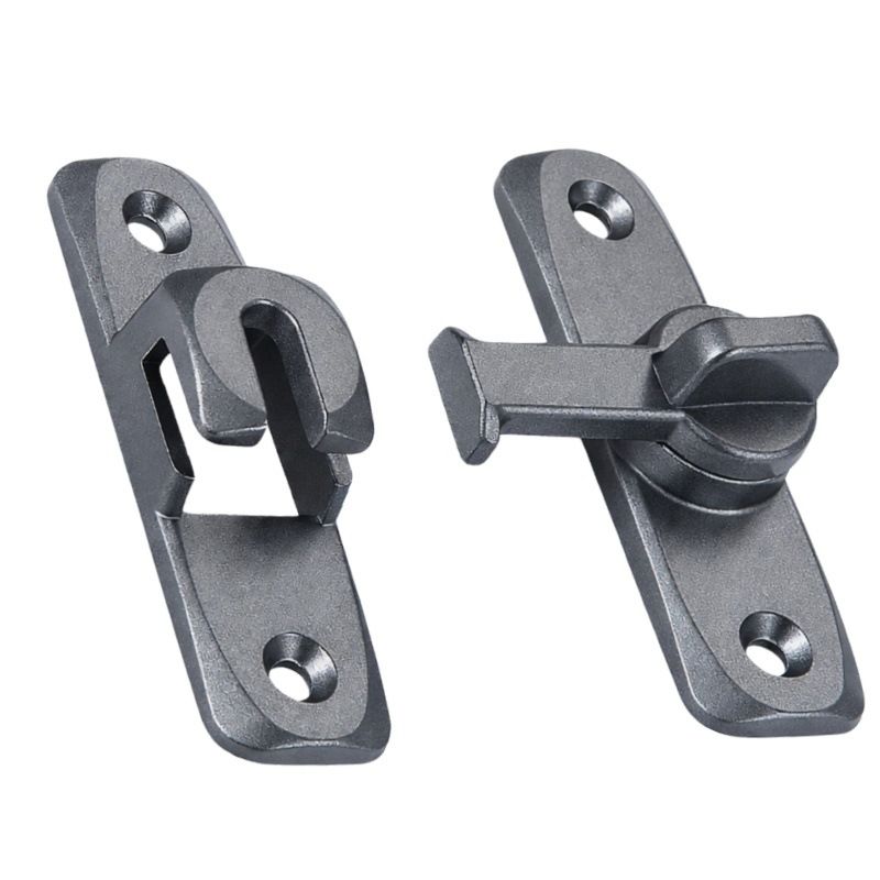 Translation door lock, no-drill, thickened, surface-mounted bolt latch, aluminum alloy sliding door lock catch, bathroom door latch buckle(Complimentary nails)