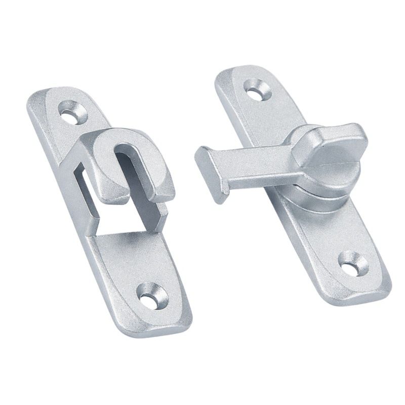 Translation door lock, no-drill, thickened, surface-mounted bolt latch, aluminum alloy sliding door lock catch, bathroom door latch buckle(Complimentary nails)
