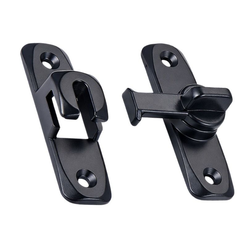 Translation door lock, no-drill, thickened, surface-mounted bolt latch, aluminum alloy sliding door lock catch, bathroom door latch buckle(Complimentary nails)
