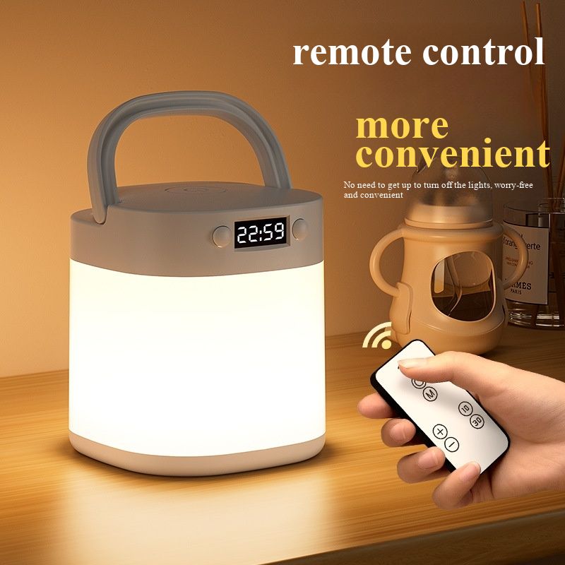 Popular remote-controlled clock, night light, bedroom decorative lamp, high-end sleep concept night light, bedside lamp, internet sensation