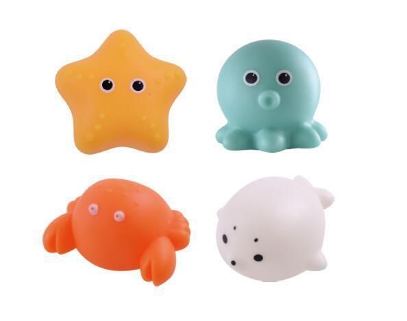 Induction-lit animal floating lights, net fishing toys, water play toys, children's baby bathing toys, and enamel toys