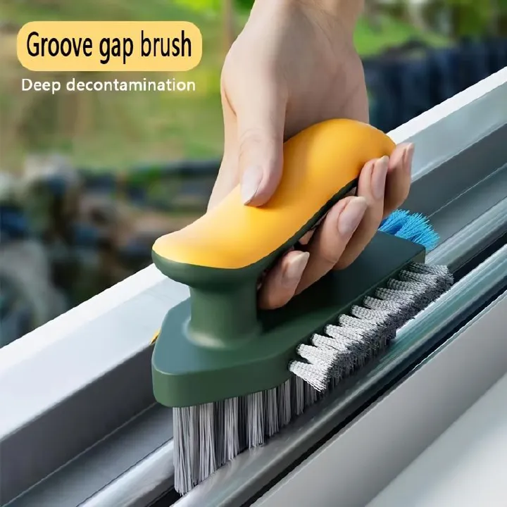 Multi-functional crevice brush, bathroom brush, corner brush, toilet brush, handheld floor brush, floor crevice brush, tile brush, three-in-one cleaning brush