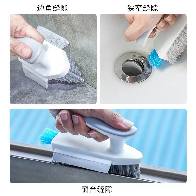 Multi-functional crevice brush, bathroom brush, corner brush, toilet brush, handheld floor brush, floor crevice brush, tile brush, three-in-one cleaning brush