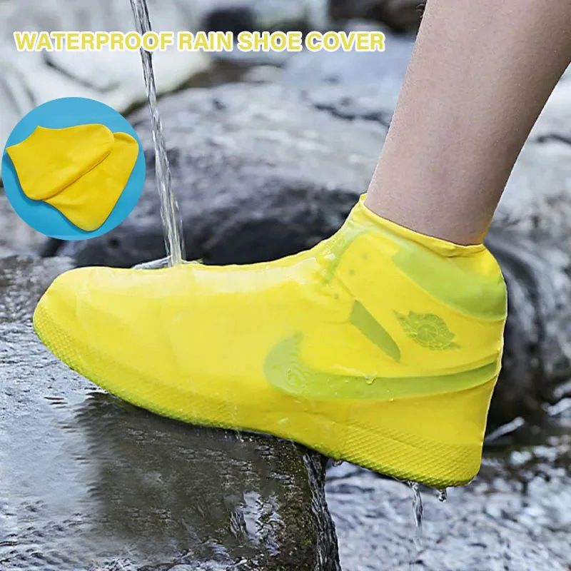 Outdoor waterproof shoe covers, portable, rainproof, anti-slip, snowproof, wear-resistant, adult latex shoe covers