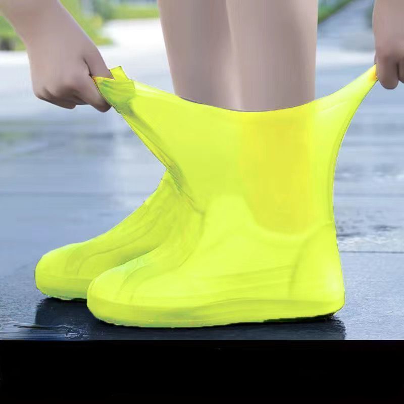Outdoor waterproof shoe covers, portable, rainproof, anti-slip, snowproof, wear-resistant, adult latex shoe covers