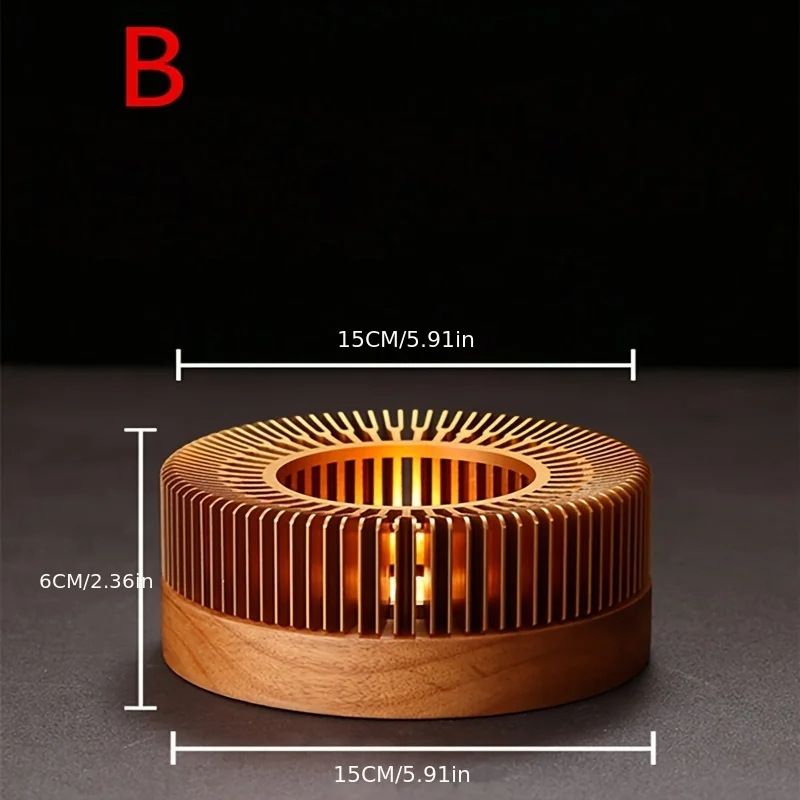 Aluminum alloy processed warm tea accessory, tea warmer, candlestick, tea brewing device, tea warming stove, alcohol lamp, bottom diameter 15 cm (candle not included in shipment)Gifts for new house