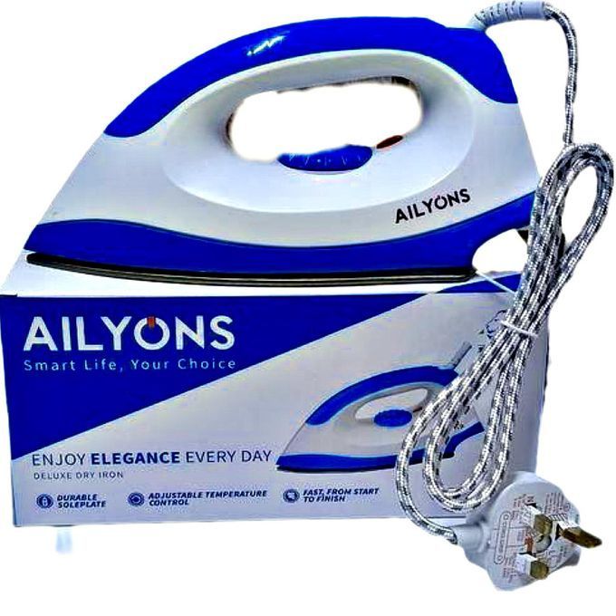 Ailyons User-Friendly 1000W Electric Dry Iron Box // Lightweight 1000W Dry Electric Iron, Efficient Home Iron Box + EXTRA BONUS 4-WAY POWER EXTENSION CABLE SOCKET, ELECTRIC SHAVING MACHINE